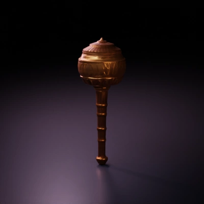 Ornate medieval mace, intricate design, detailed.