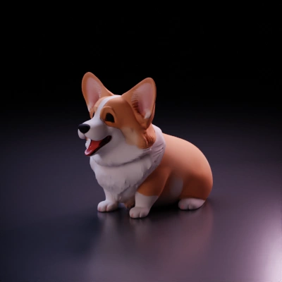 cute cartoon corgi dog sitting.