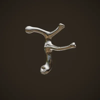 Organic branching structure with multiple protrusions. . symmetric geometry, smooth edges, complex geometry, game-ready.