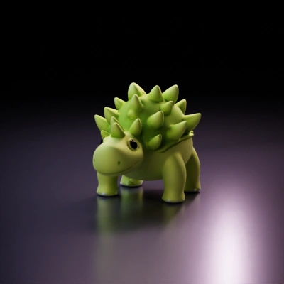 Dinosaur-like creature, cartoonish with a spiked back.