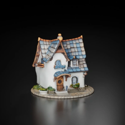 Fairy tale cottage, whimsical design.
