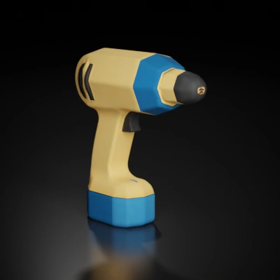 Cordless power drill with a bit.