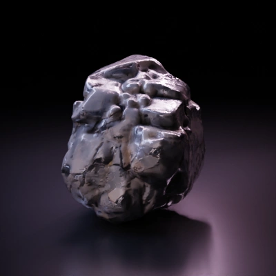 Large boulder, realistic texture, rugged surface.