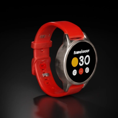 Smartwatch with round display, minimalistic design.