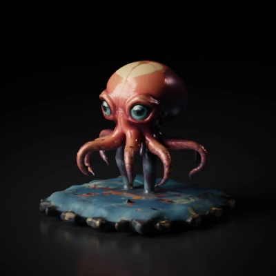 Dark Dementor Octopus with large expressive eyes filled with darkness