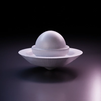 Sphere on a circular stand. symmetric geometry,smooth edges,simple geometry.