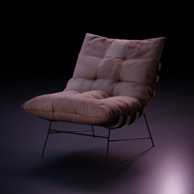 modern cushioned lounge chair.