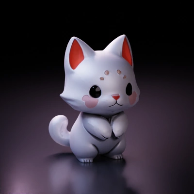 cute stylized cat character.