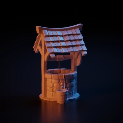 Traditional wooden water well.