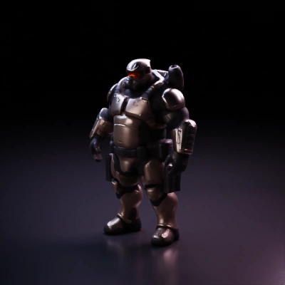 Armored sci-fi soldier.