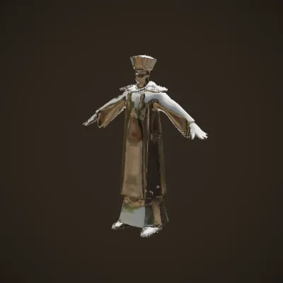 Man in traditional ornate attire, character portrayal. symmetric geometry, complex geometry, character