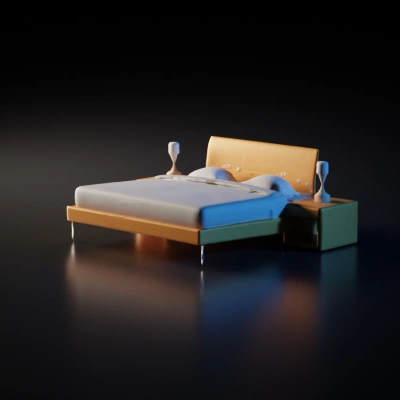 Modern minimalist bedroom furniture set.