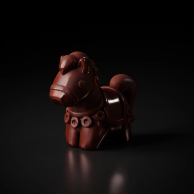 Cartoonish horse-like figure.
