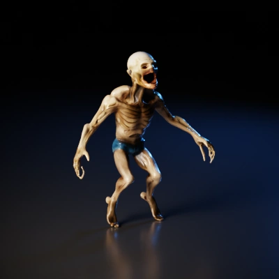 Zombie monster, horror theme, game asset.