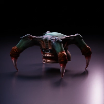 Monstrous creature with multiple limbs and menacing features.