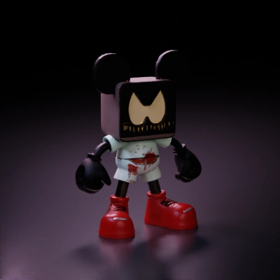 Cartoon-like character with a TV head.