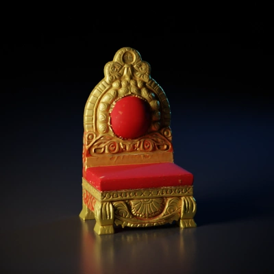 ornate golden and red throne.