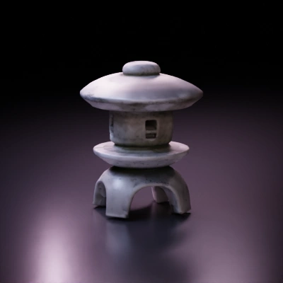 Stone garden lantern, traditional Japanese design.