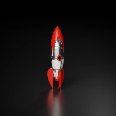 Retro sci-fi rocket.
