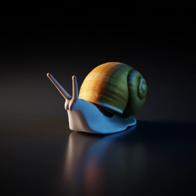 Snail shell with textured surface, lifelike design.