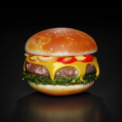 Delicious cheeseburger with lettuce, tomato, and sesame bun.