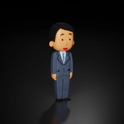 Cartoon person in a suit.