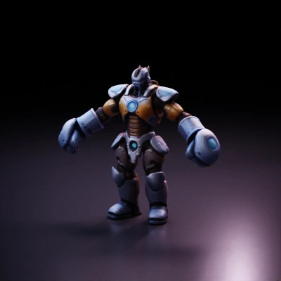 futuristic robotic warrior.