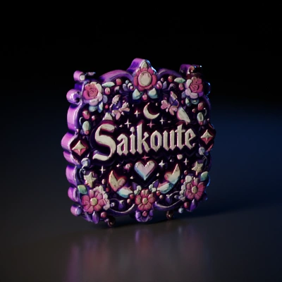 Fantasy-themed decorative text with flowers, rainbow.