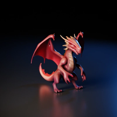 Fire-breathing dragon with large wings, medieval fantasy.