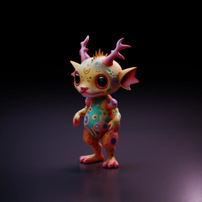 Cute colorful fantasy creature.