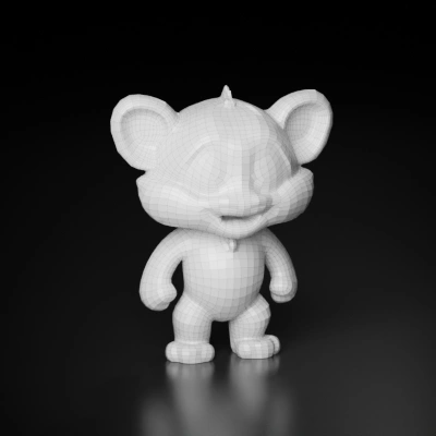 Cartoon tiger, standing upright, friendly appearance. . symmetric geometry, smooth edges, character.