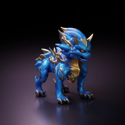 Armored dragon with spikes.