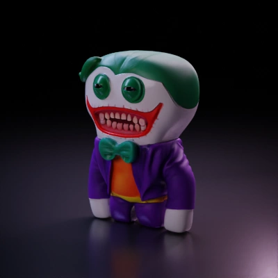 Joker-themed plush toy.