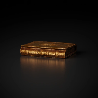 Ancient mystical book with intricate cover design.