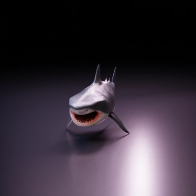 Enormous great white shark, highly detailed, menacing expression.