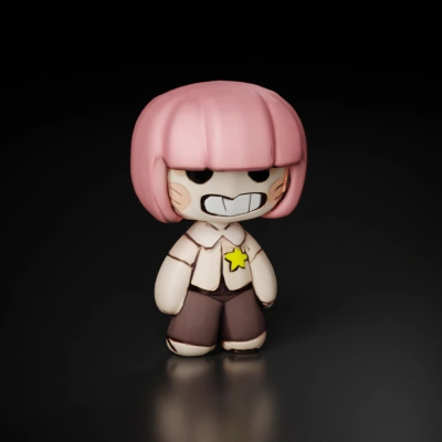 Cartoonish human-like character with chibi design.