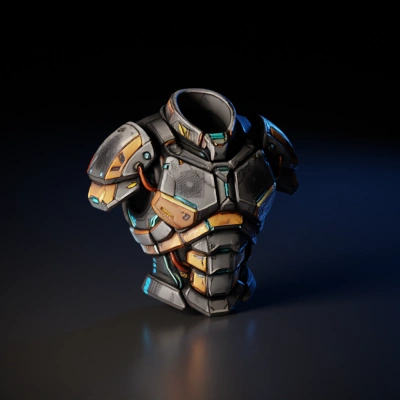 futuristic armored chest piece.