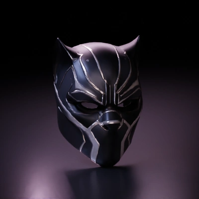 Black cat-inspired superhero mask.