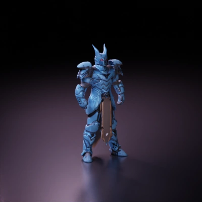 the merciless of dc comic, Armored knight with elaborate details, fantasy styling.