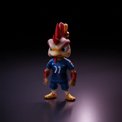 Rooster-like humanoid in sports attire.