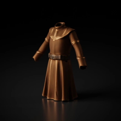 Medieval tunic with belt and clasps.