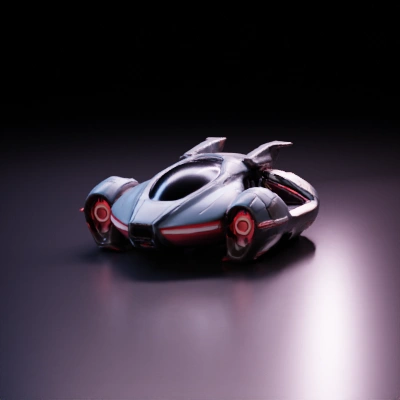 Futuristic hover car, sleek design, sci-fi concept.