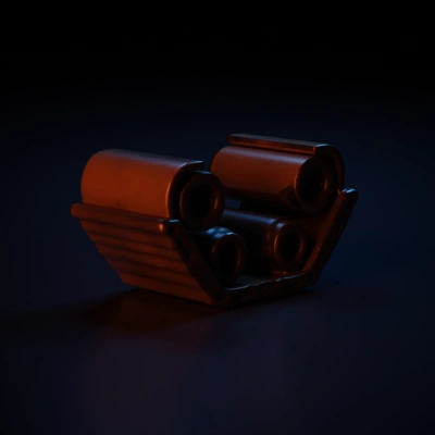 Cylindrical tank tracks with robust mechanical structure.