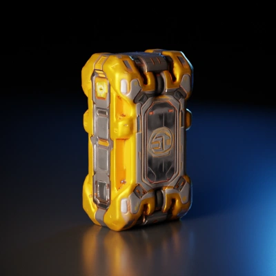 Futuristic tech device with intricate design, possibly sci-fi.