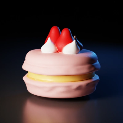 Double-layered pastry with strawberry on top.