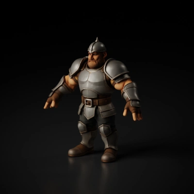 Armored warrior with beard.