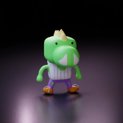 Cartoon dinosaur character with a large snout.