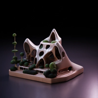 futuristic architectural model.