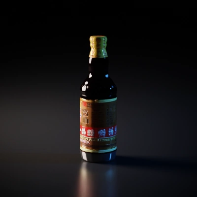 Soy sauce bottle, delicate flavor, Chinese label.