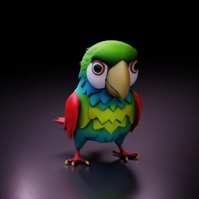 colorful cartoon parrot.